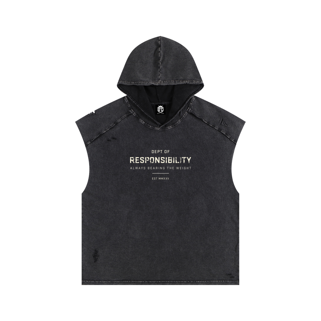 Dept of Responsibility #002 Boxy Sleeveless Hoodie