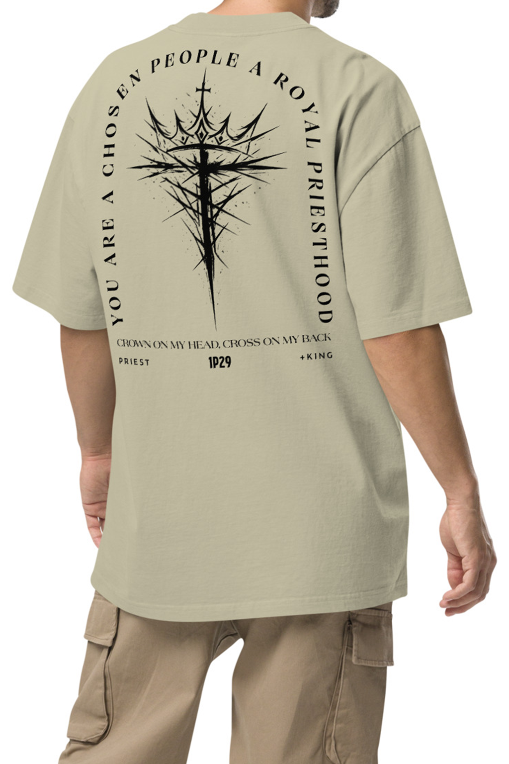 Cross on My Back Oversized Tee - Light