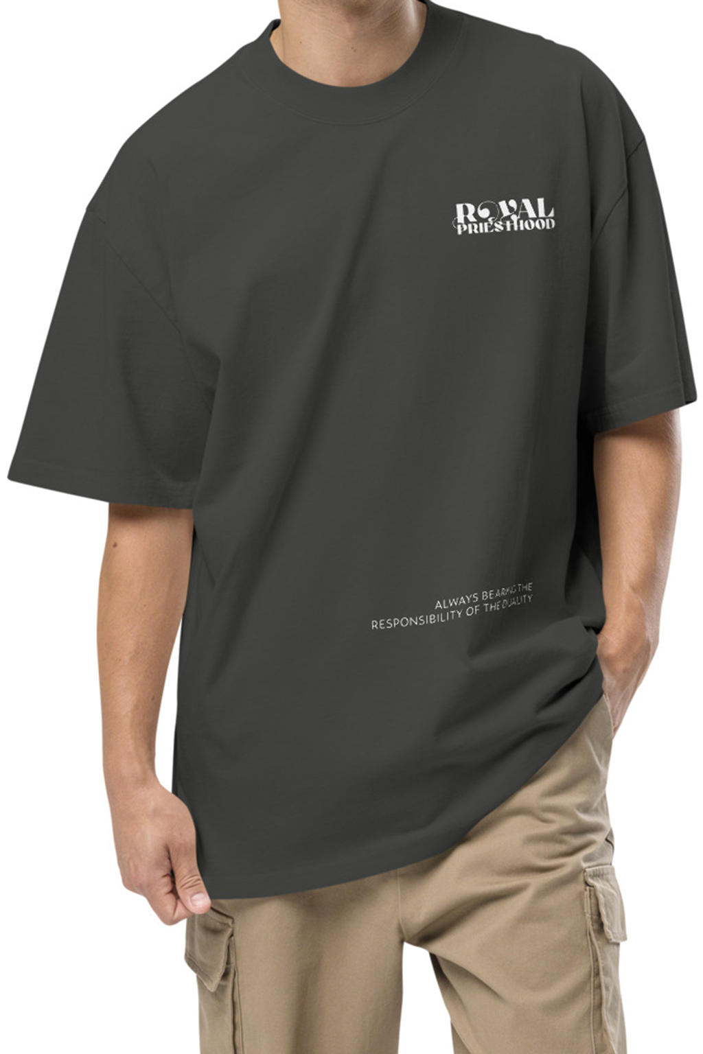 Cross on My Back Oversized Tee - Dark