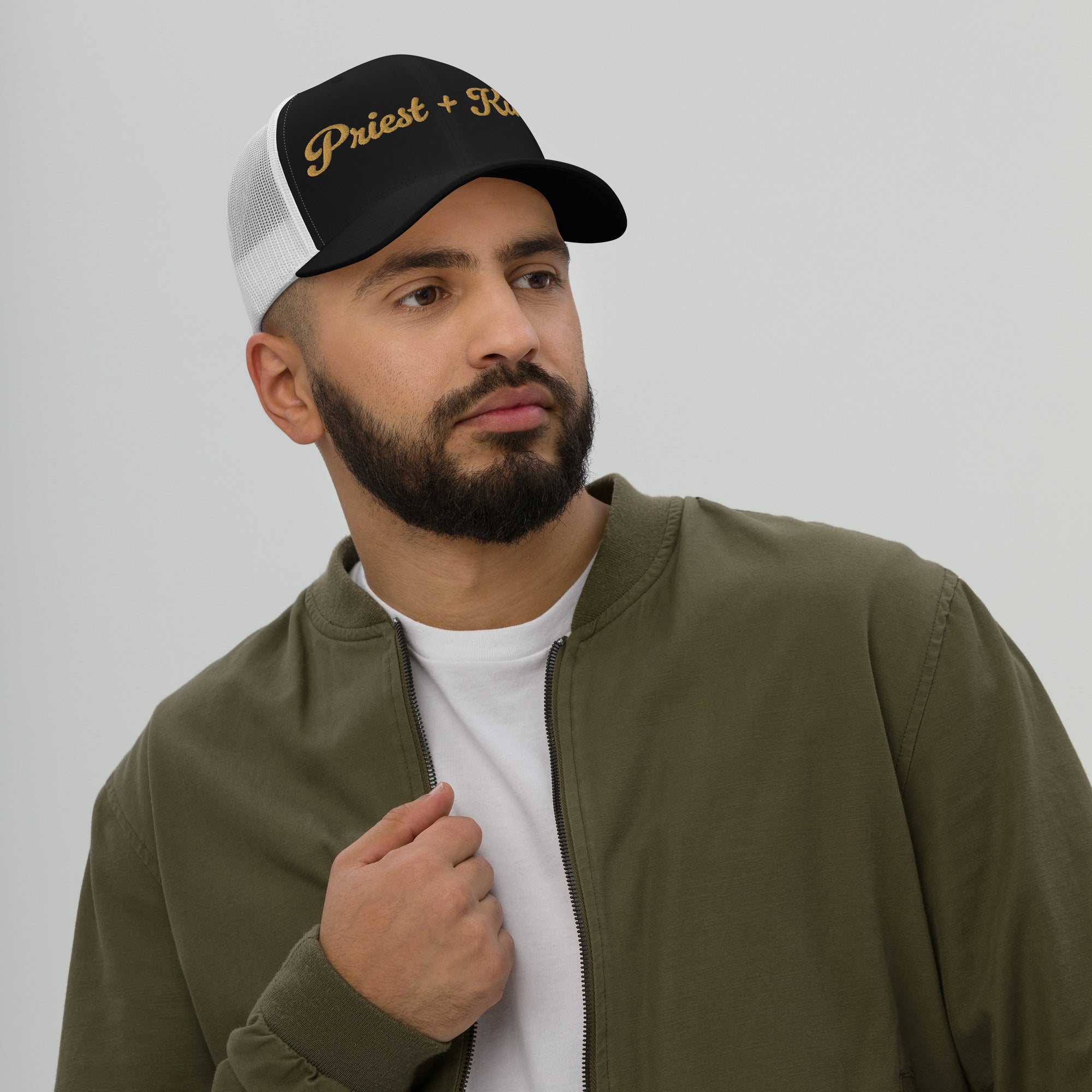 Priest + King High Stakes Embroidered Trucker