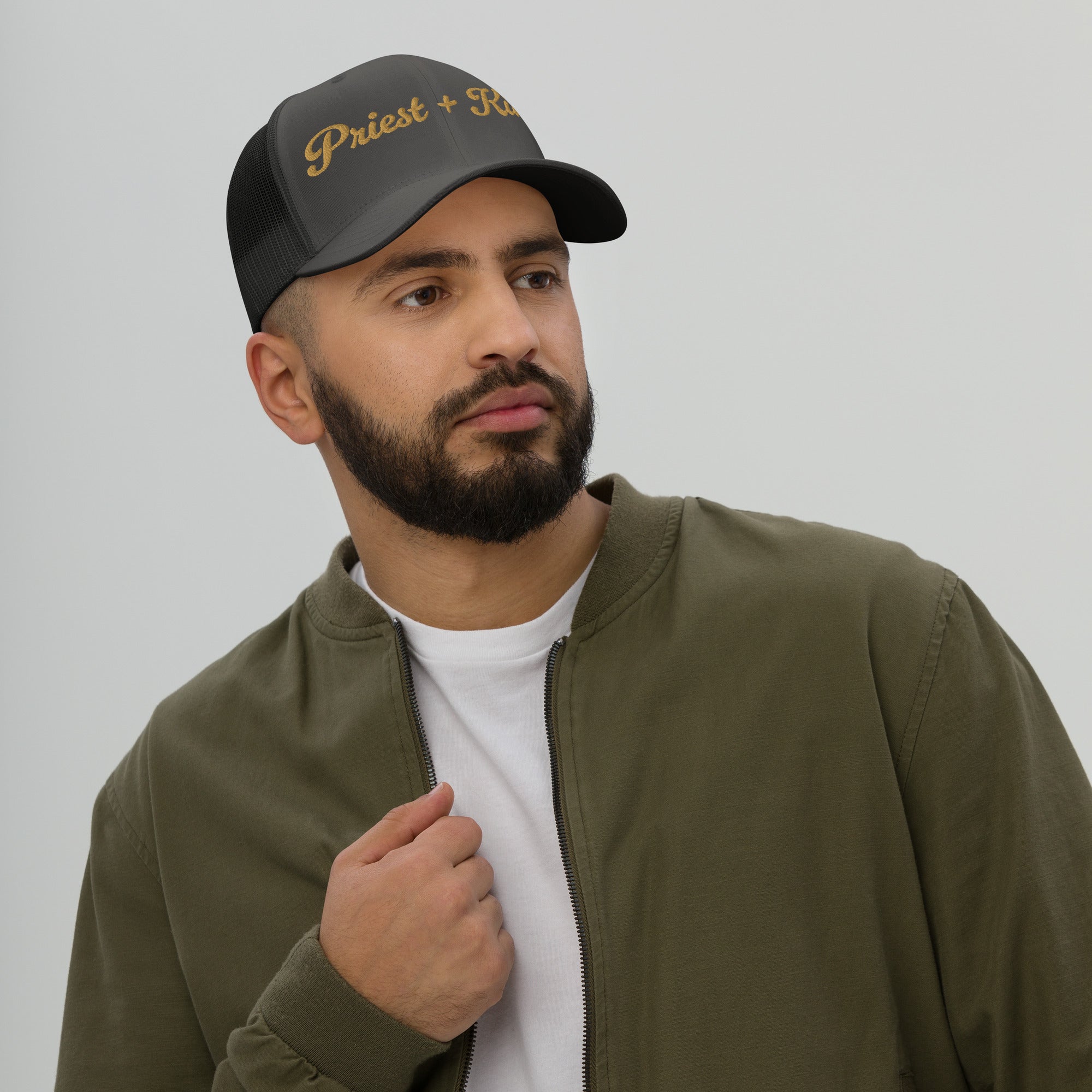Priest + King High Stakes Embroidered Trucker
