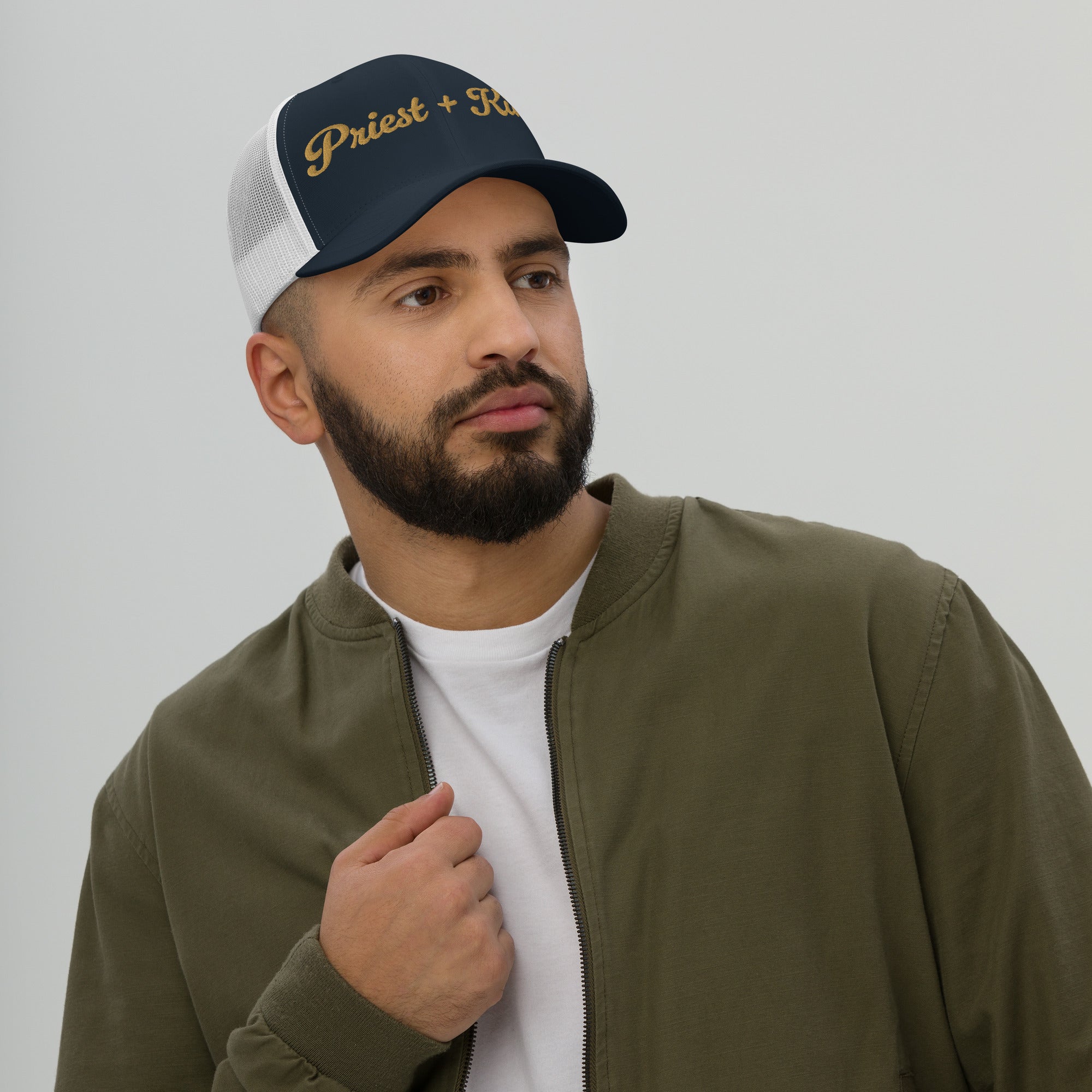 Priest + King High Stakes Embroidered Trucker